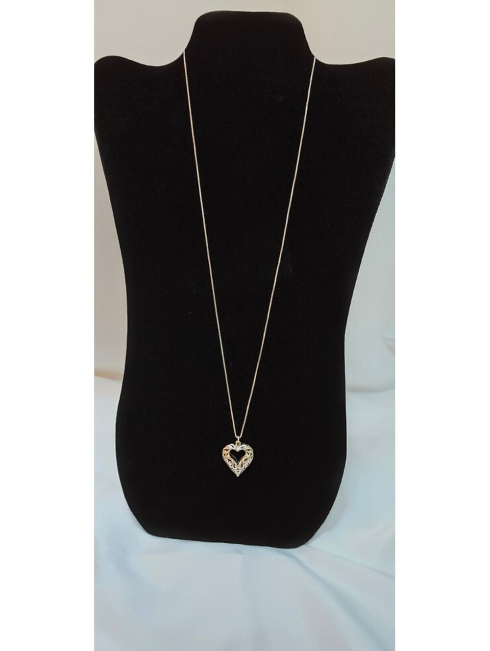 Vintage 925 Sterling Silver Heart Necklace – Italy Chain